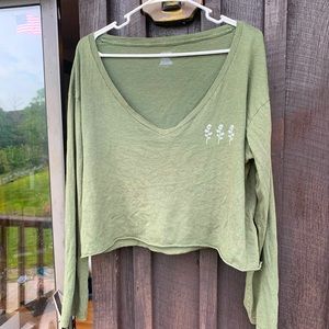 PINK Long sleeve cropped shirt